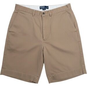 Polo Ralph Lauren Mens 32/9 Brown Prospect Short Chino Twill Flat Front Cotton